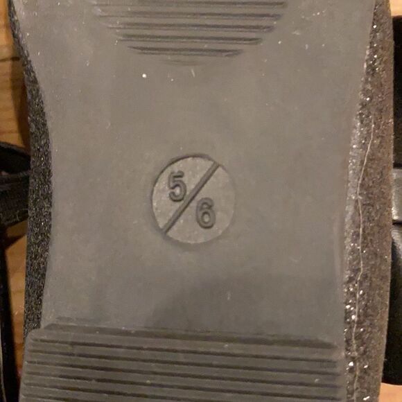 Lily & Dan Toddler Dress Shoe Black Glitter Rhinestone and bow Size 5/6 - Picture 9 of 16